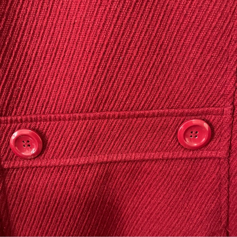 Woman Polyester Coat Basic Solid Red Jacket - image 8